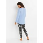 blue shirt printed black trouser with gift pack