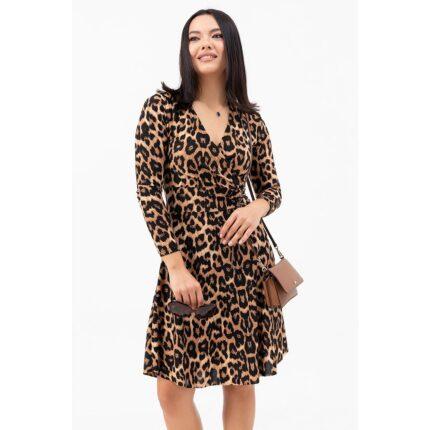 Animal print Double Breasted Patterned Dress