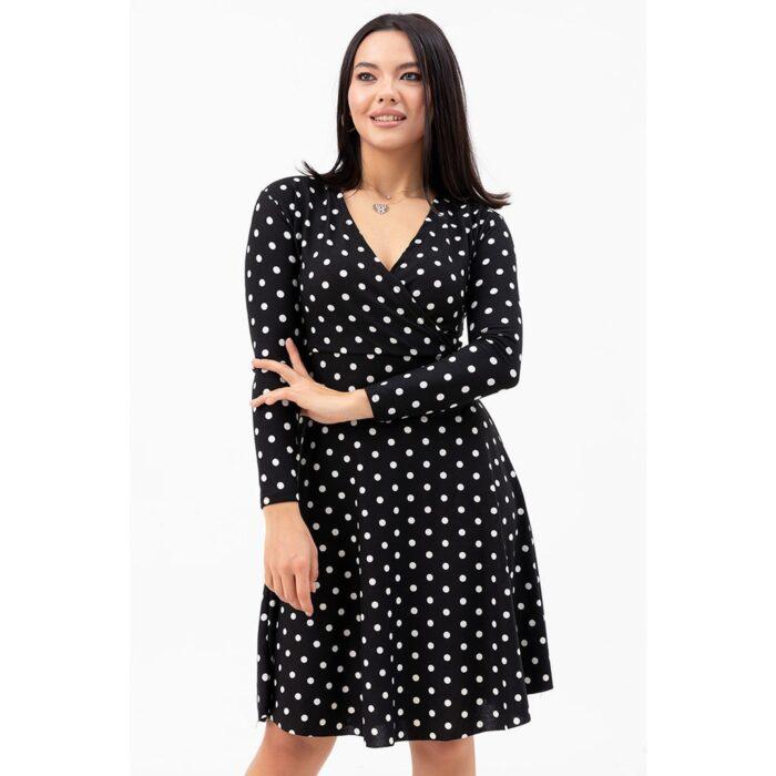 Polka Dotted Double Breasted Patterned Dress