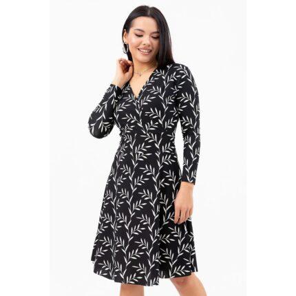 Black Olive Printed Double Breasted Dress