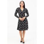 Black Olive Printed Double Breasted Dress