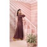 Purple Digital Printed tawakkalfabri Long Dress