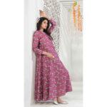 Mexican Pink Digital Printed tawakkalfabrics Long Dress
