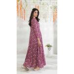 Mexican Pink Digital Printed tawakkalfabrics Long Dress