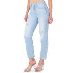 Rachel Roy Light Wash Straight Ripped Jeans