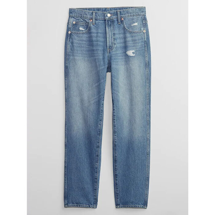 GAP High Rise Distressed Mom Jeans