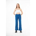 Bershka Teal Blue Wide Leg High Trousers