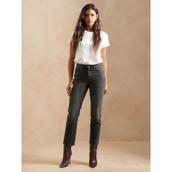 B.R High Rise Charcoal Straight Jeans