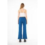 Bershka Teal Blue Wide Leg High Trousers