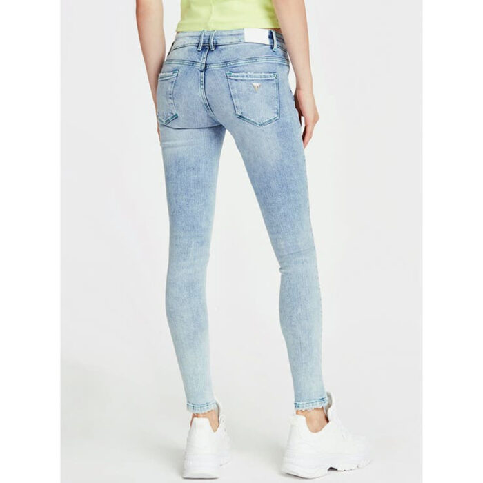 Guess Light Wash Side Stripe Low Skinny Ripped Jeans
