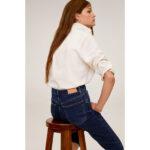 MNG Dark Wash High Rise Mom Fit Jeans