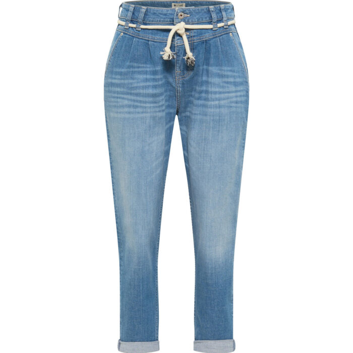 Mustang High Rise Mom Tie Rope Belted Jeans