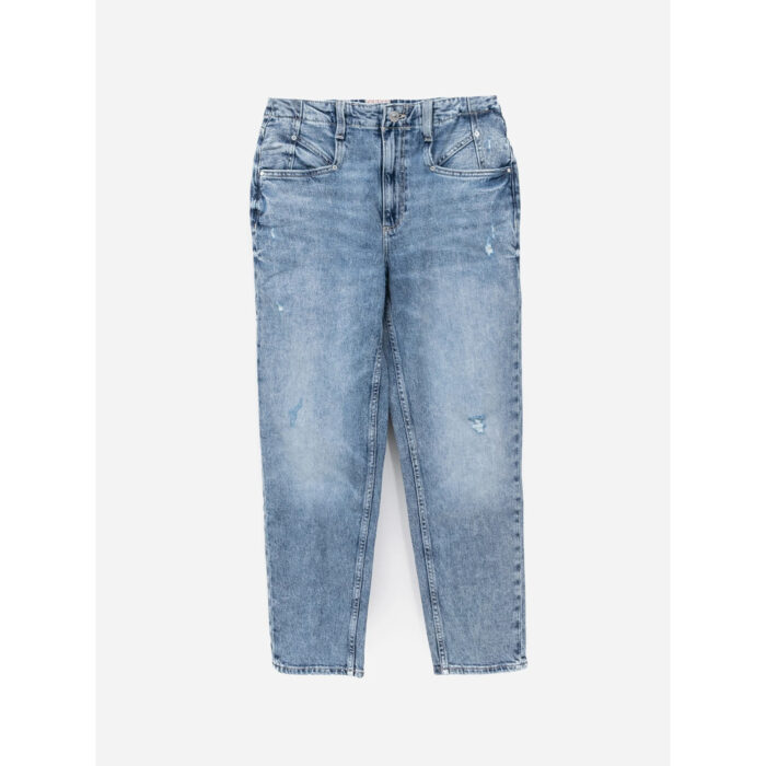 Guess High Rise Tapered Mom Ripped Jeans