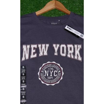 H&H Dark Grey NYC Logo Printed T Shirt