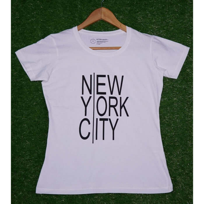 Cutter & Buck NYC Printed White T Shirt