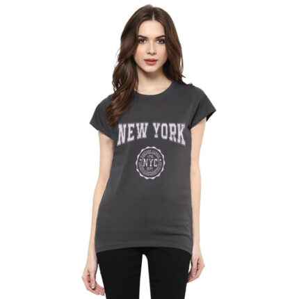 H&H Dark Grey NYC Logo Printed T Shirt