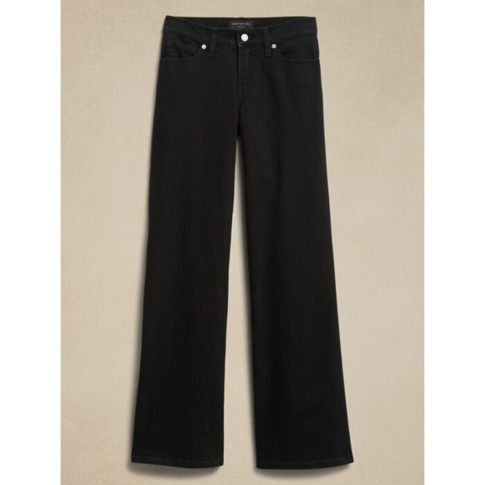 Banana Republic Black High Rise Wide Leg Jeans