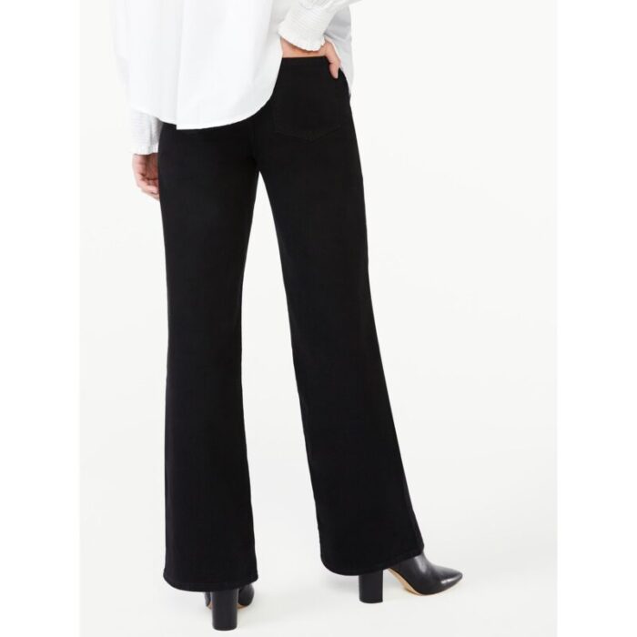 F.A Black High Rise Full Wide Leg Straight Jeans