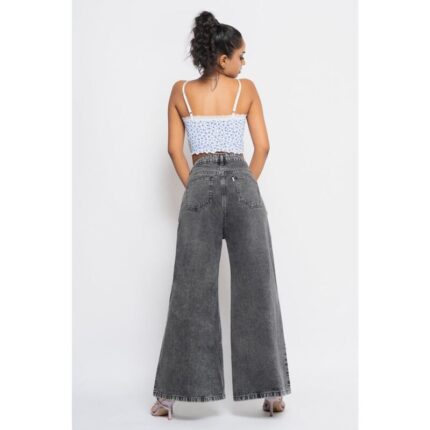 Old Navy Grey High Rise Wide Leg Jeans