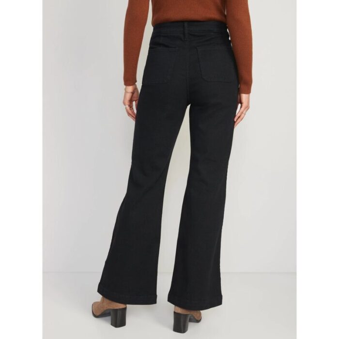 Old Navy Extra High Rise Black Flare Jeans
