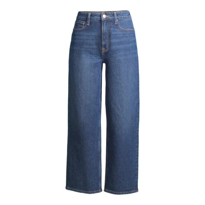 F.A Blue Super High Rise Crop Wide Straight Leg Jeans