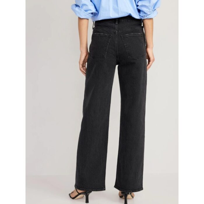 F.A Dark Grey High Rise Wide Leg Jeans