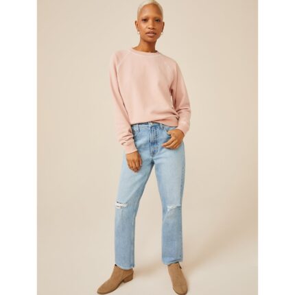 F.A Light Wash High Rise 90’s Straight Ripped Jeans