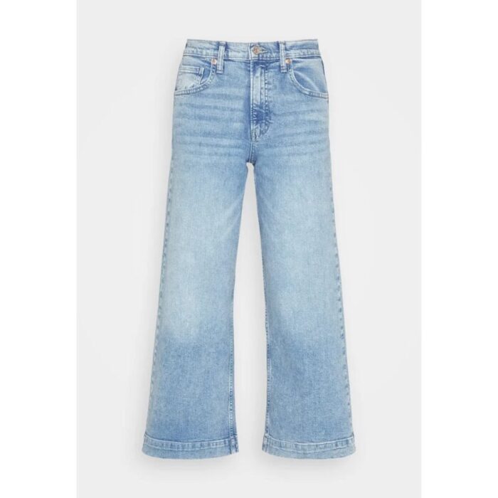 Gap Light Wash High Rise Wide Leg Cropped Jeans