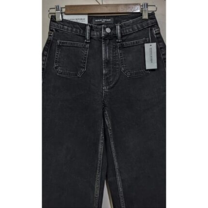 B.R Dark Grey Double Pocket Cropped Wide Leg Jeans