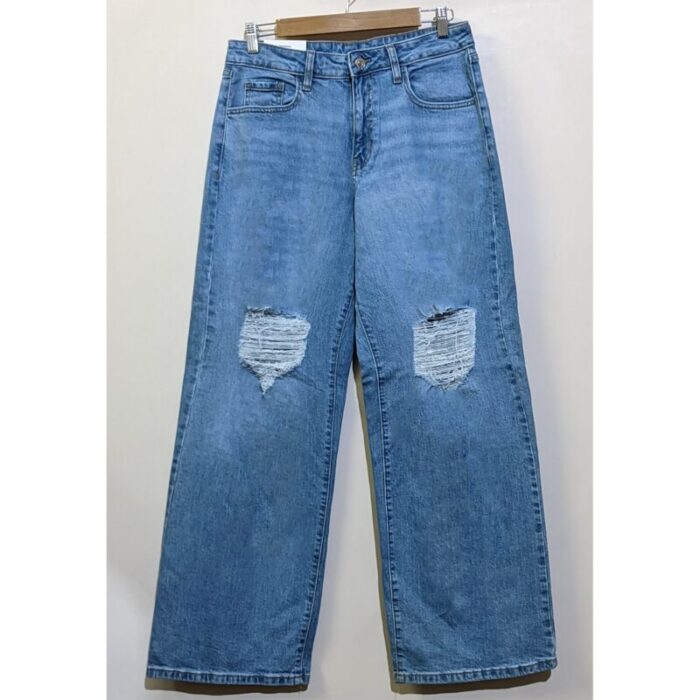 F.A Light Wash High Distressed Wide Leg Jeans