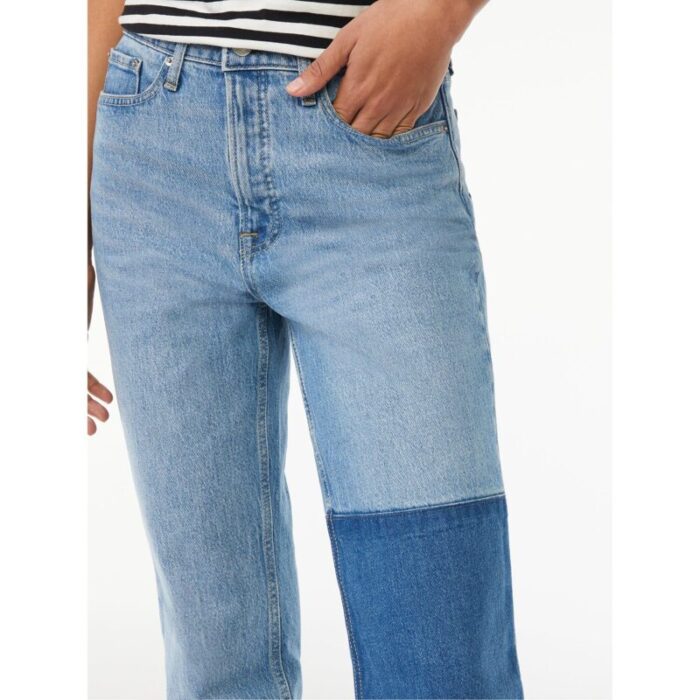 F.A Light Wash Super High Rise Crop Straight Jeans