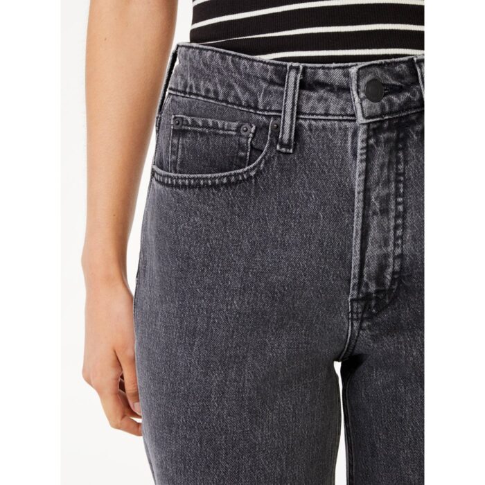 F.A Grey Super High Rise Crop Wide Straight Jeans