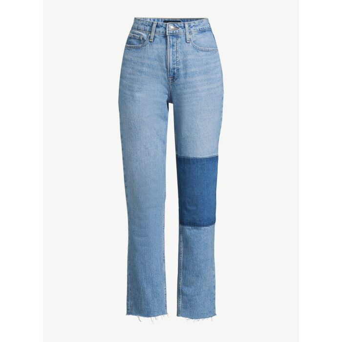 F.A Light Wash Super High Rise Crop Straight Jeans