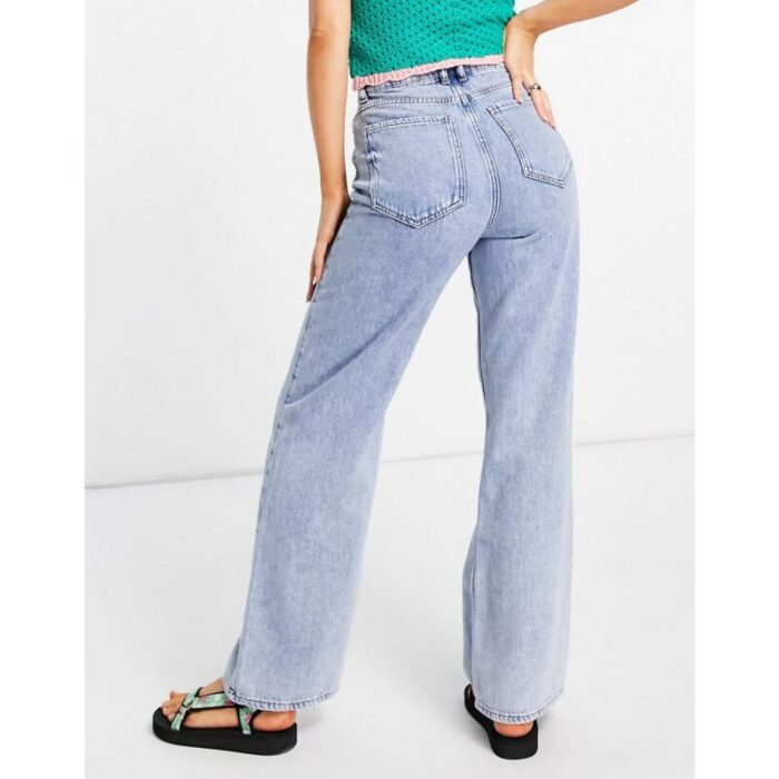 Old Navy Light Acid Wash Mid Rise Wide Leg Jeans