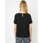 Kotton Black Button Detailed Blouse T-Shirt