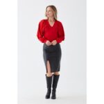 Red Watermelon Sleeve Blouse