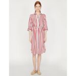 Koton Red White Stripe Short Dress
