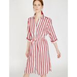 Koton Red White Stripe Short Dress