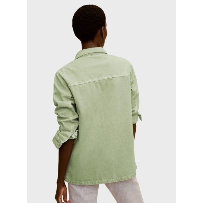 Mango Green Pocket Denim Jacket