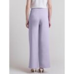 Bershka Lilac High Rise Super Wide Leg Trouser