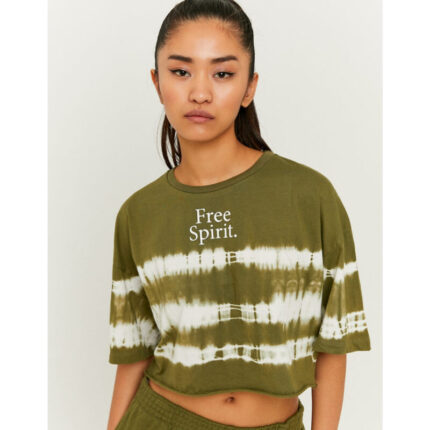 Tally Weijl Green Oversized Printed T Shirt