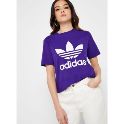 Adidas Purple Trefoil T Shirt
