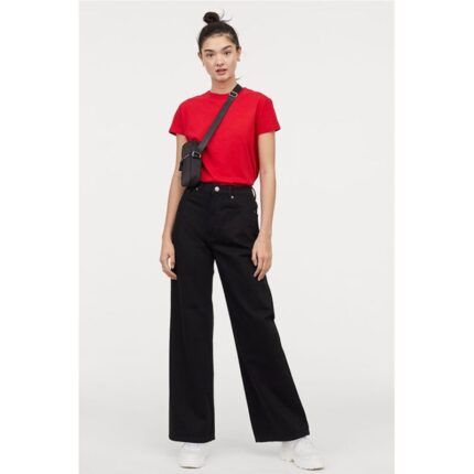 Tally Weijl Black High Rise Wide Leg Jeans