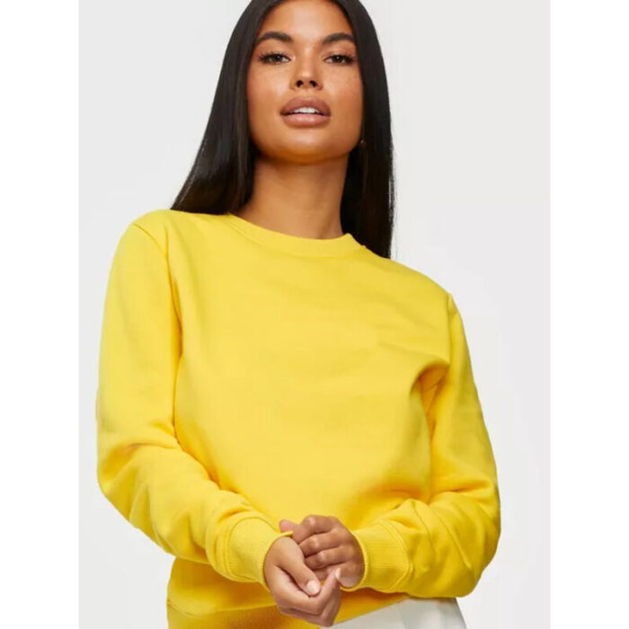 Yellow Basic Crewneck Sweatshirt