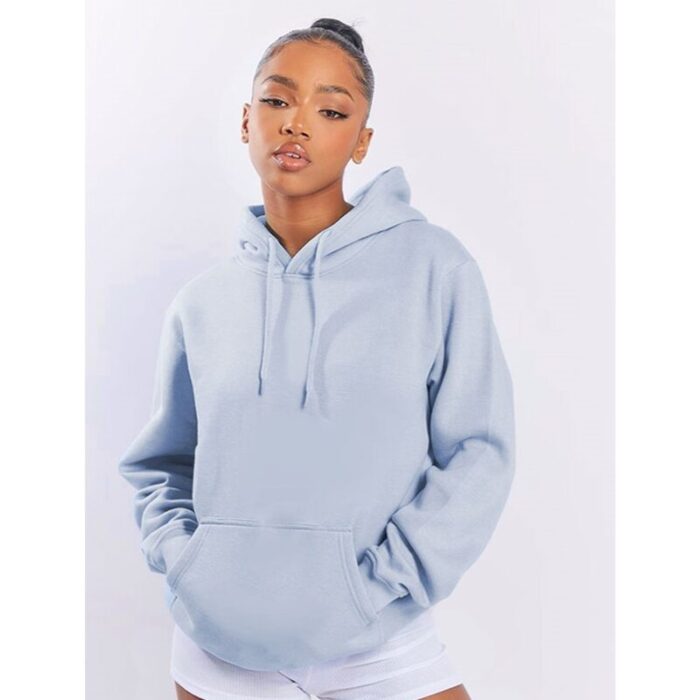 Light Blue Basic Fleece Hoodie