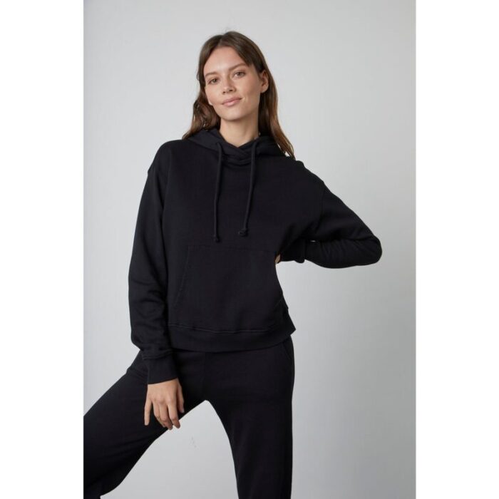 Black Basic Fleece Tracksuit Hoodie Trouser