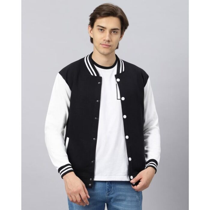 LA Black and White Varsity Baseball Jacket