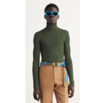 LA Olive HighNeck Ribbed Long Sleeves