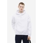 LA White Basic Kangaroo pocket Hoodie