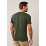 LA Olive Green Basic Round Neck T-Shirt.
